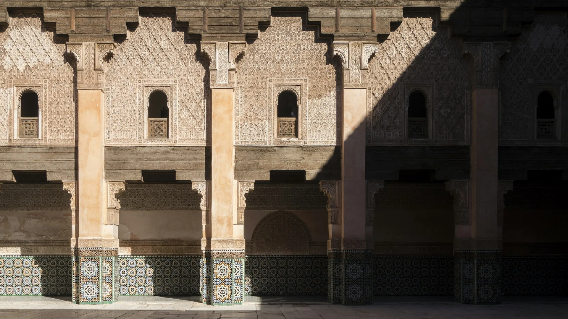 Ben Youssef Madrasa courtyard, Marrakech, Morocco