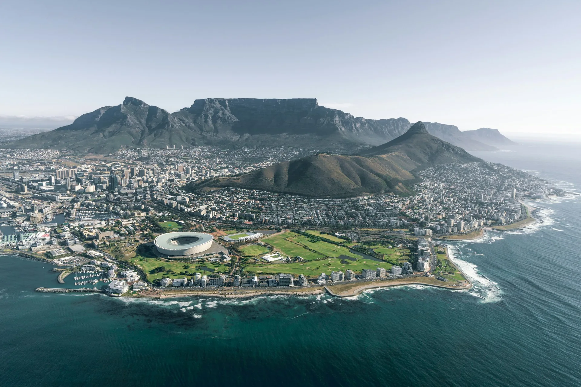 Cape Town beneath Table Mountain, South Africa